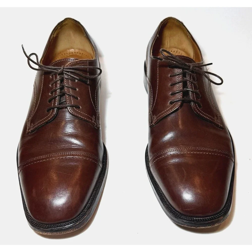 Florsheim Men’s 13 Brown Leather Cap Toe Derby Oxford Lace Up Dress Shoes